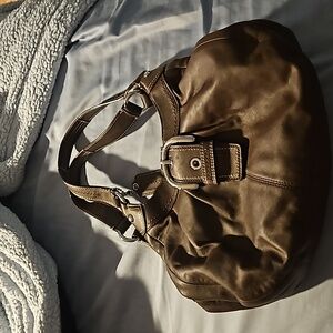 Coach Brown Leather shoulder bag with matching wallet